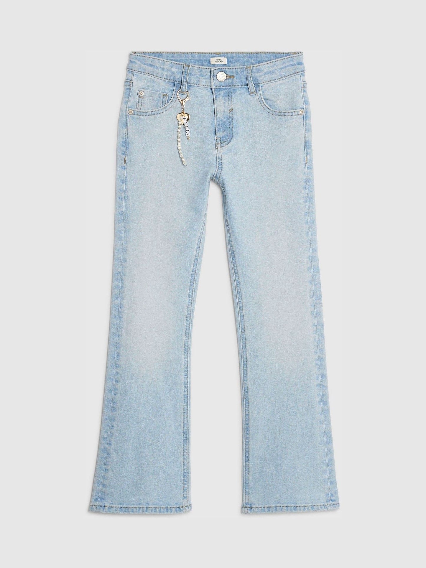 Dsiney Kidz - River Island Light Blue Heart Keychain Flare Jeans image 1