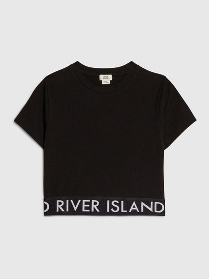 Dsiney Kidz - River Island Black Logo T-Shirt image 1