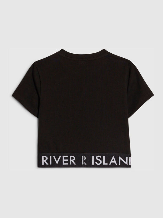 Dsiney Kidz - River Island Black Logo T-Shirt image 2
