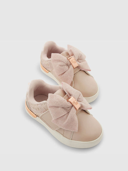 River Island Pink Hook and Loop Bow Trainers image 4
