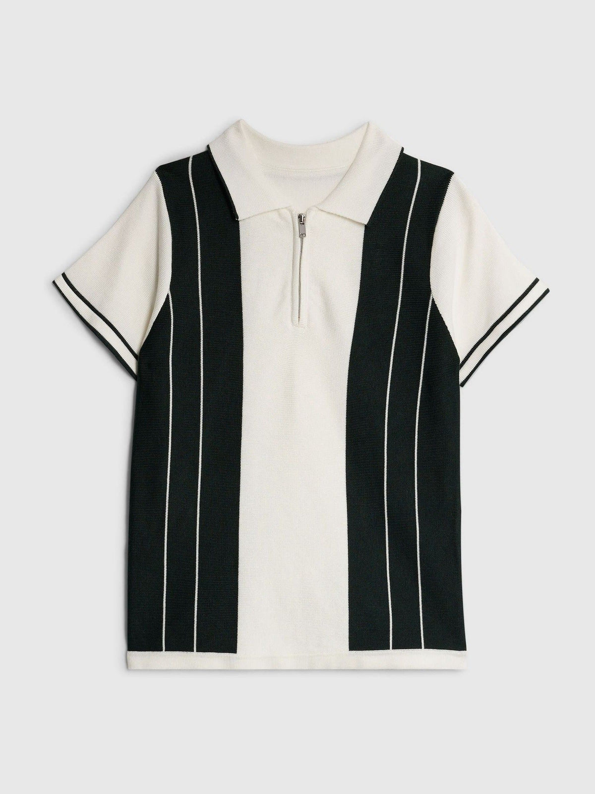 Dsiney Kidz - River Island White/Green Stripe Zip Polo Shirt image 3