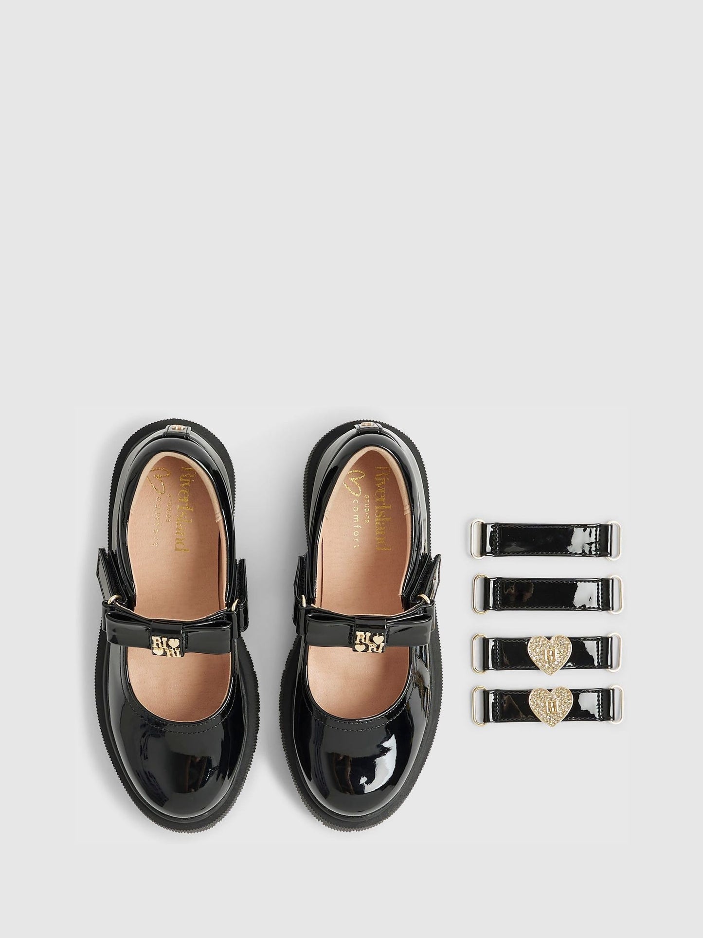 River Island Black Multi Strap Mary Jane Shoes image 5