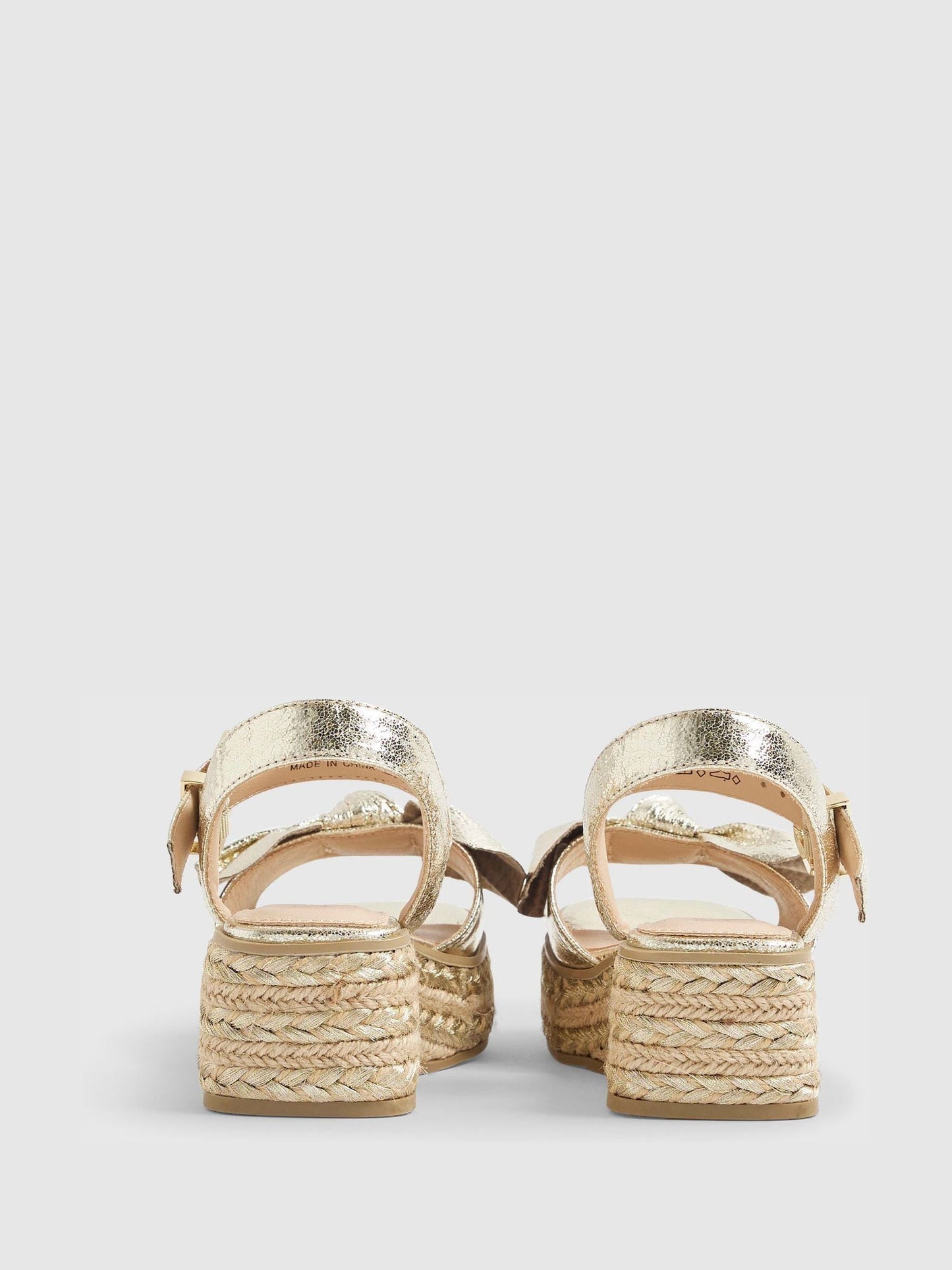 River Island Gold Metallic Bow Wedge Sandals image 3