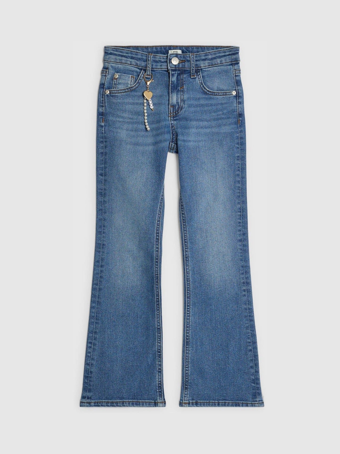 Dsiney Kidz - River Island Blue Heart Keychain Flare Jeans image 1
