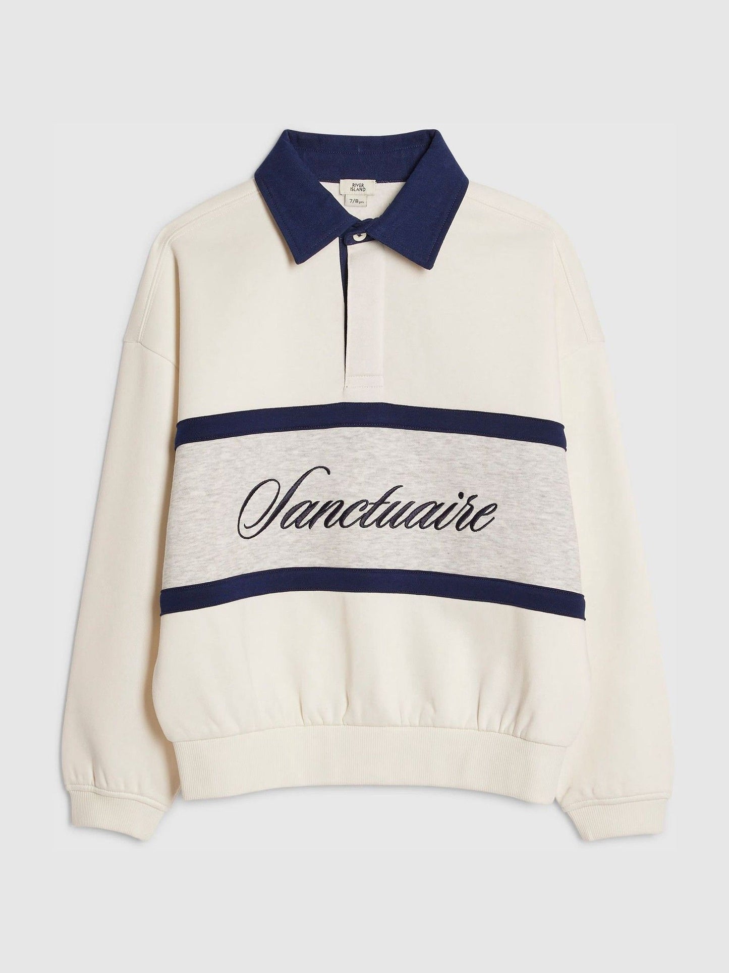 Dsiney Kidz - River Island Cream Long Sleeve Sanctuaire Rugby Top image 1