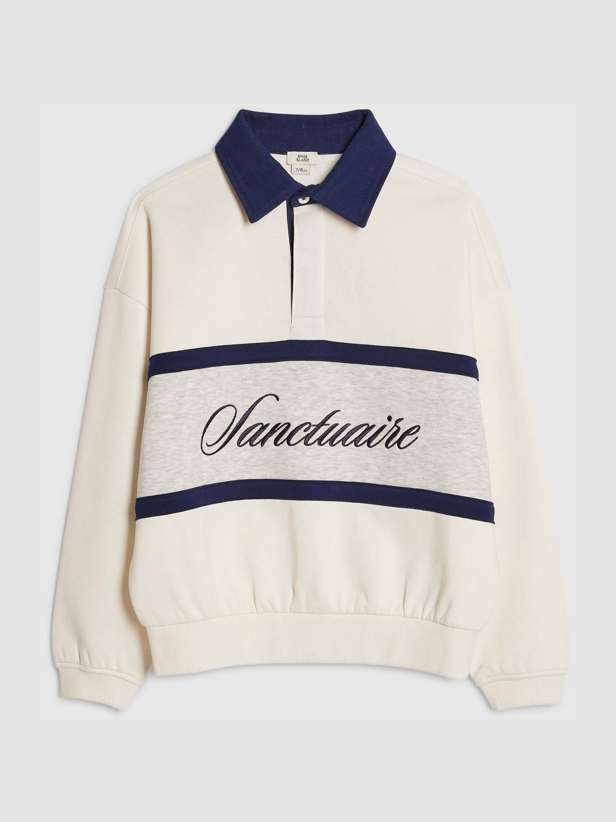 Dsiney Kidz - River Island Cream Long Sleeve Sanctuaire Rugby Top image 1