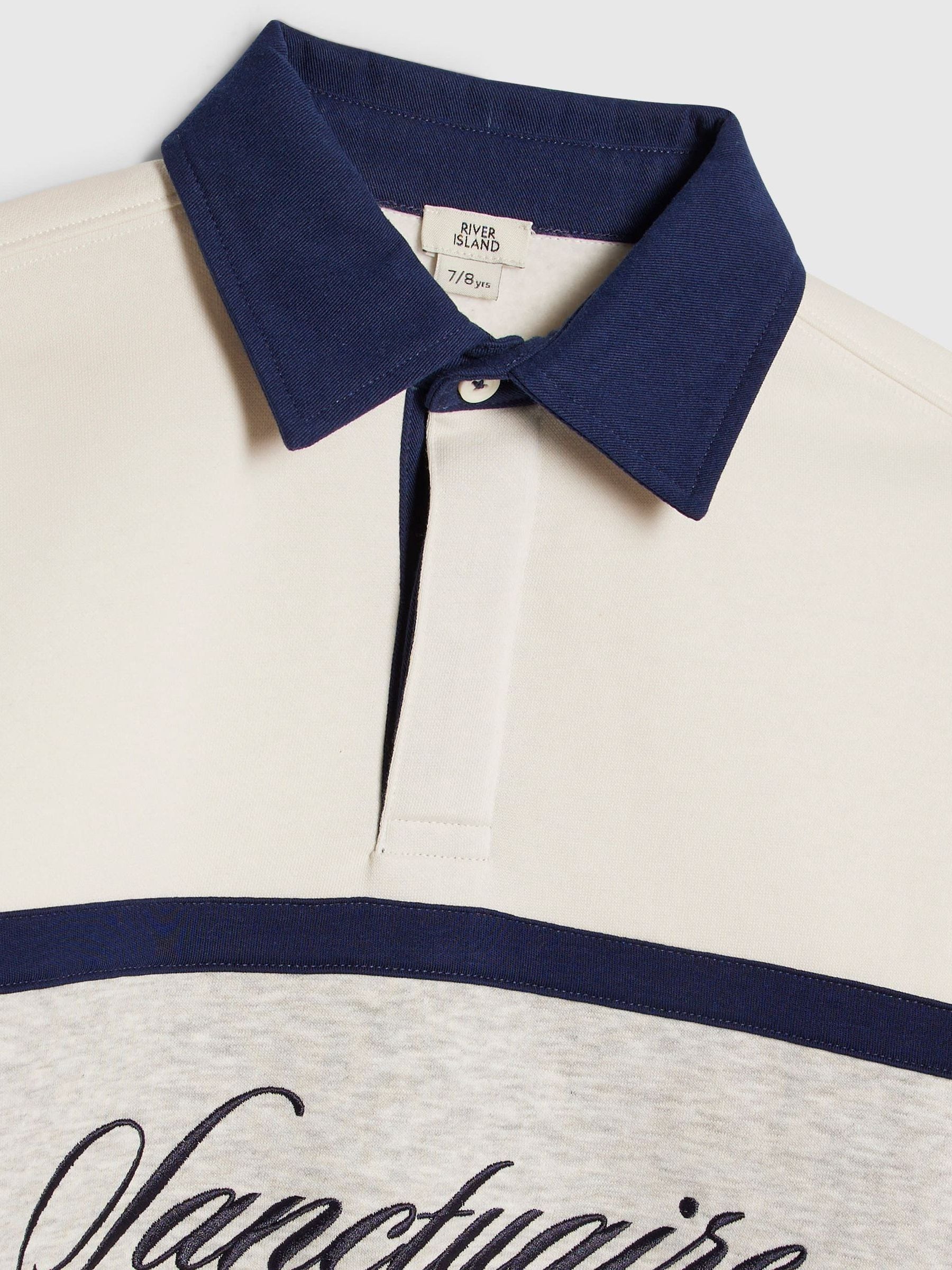 Dsiney Kidz - River Island Cream Long Sleeve Sanctuaire Rugby Top image 4