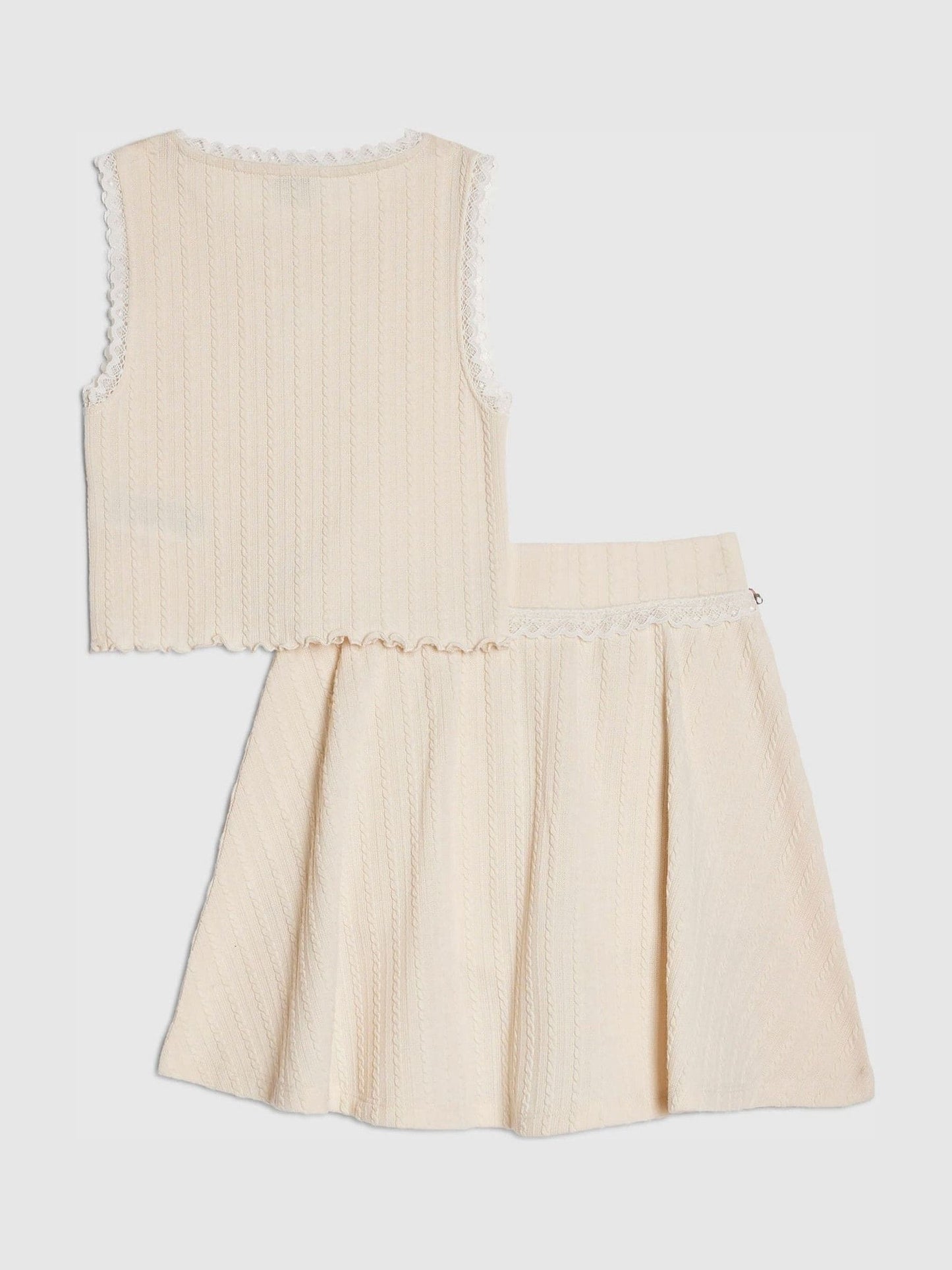 Dsiney Kidz - River Island Cream Woven Top & Skirt Set image 3