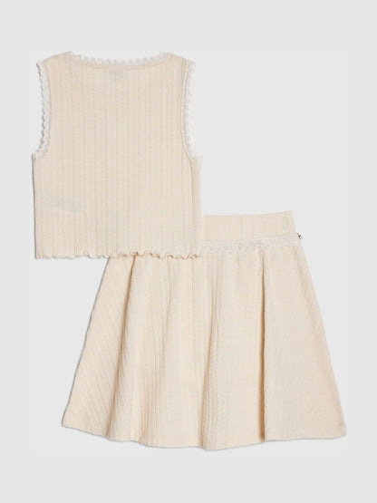Dsiney Kidz - River Island Cream Woven Top & Skirt Set image 3