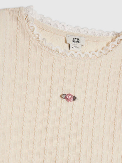 Dsiney Kidz - River Island Cream Woven Top & Skirt Set image 5