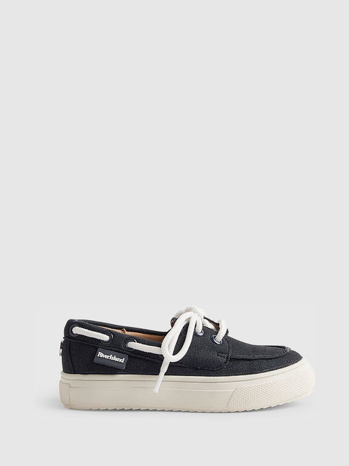 River Island Blue Lace Up Boat Shoes image 1