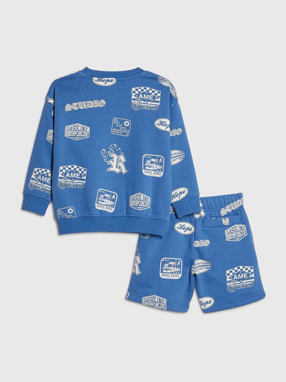 River Island Blue Badge Printed Hoody & Jogger Set image 2