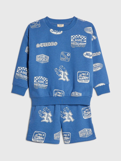 River Island Blue Badge Printed Hoody & Jogger Set image 3