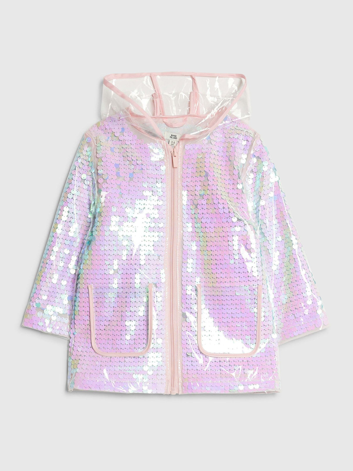 River Island Pink Sequin Glitter Rain Jacket - image 1