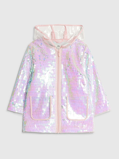 River Island Pink Sequin Glitter Rain Jacket - image 1