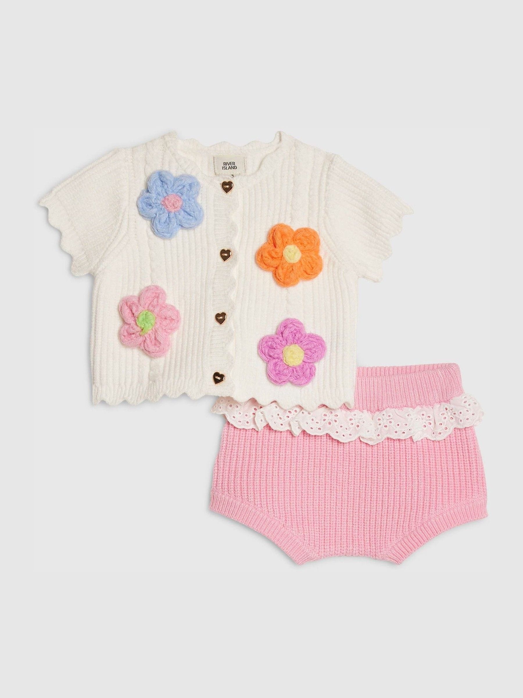 River Island Cream 3D Flower Bloomer Set image 1