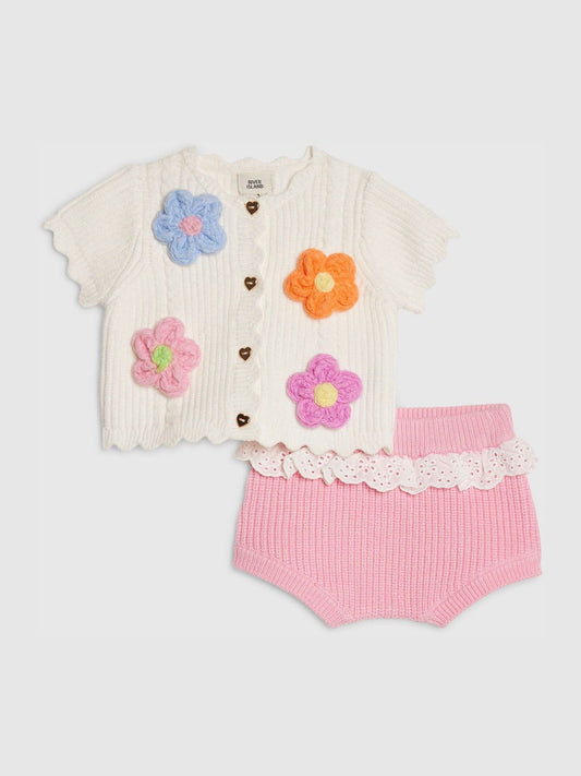 River Island Cream 3D Flower Bloomer Set image 1