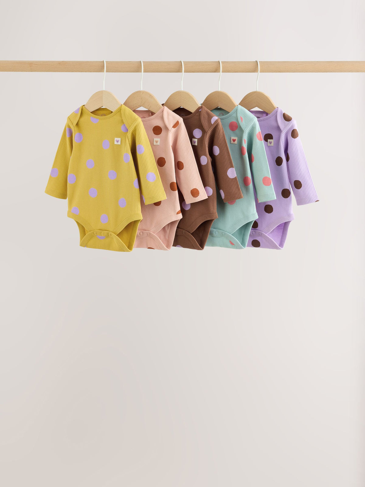 Dsiney Kidz - Bright Spot Long Sleeve Baby Bodysuits 5 Pack image 1