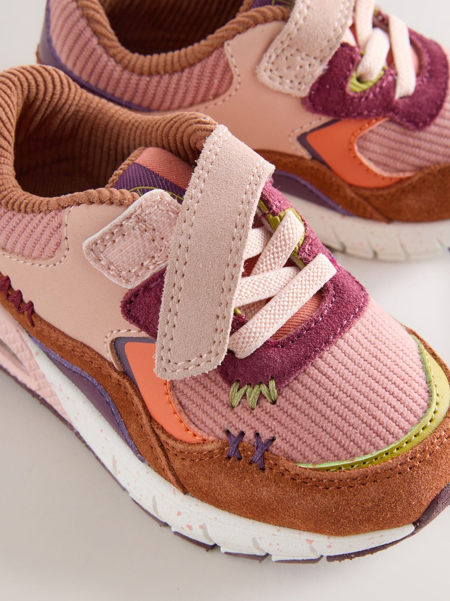 Multi Pink Touch Fastening Elastic Lace Bubble Trainers image 3