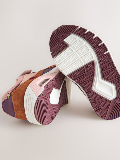 Multi Pink Touch Fastening Elastic Lace Bubble Trainers image 5