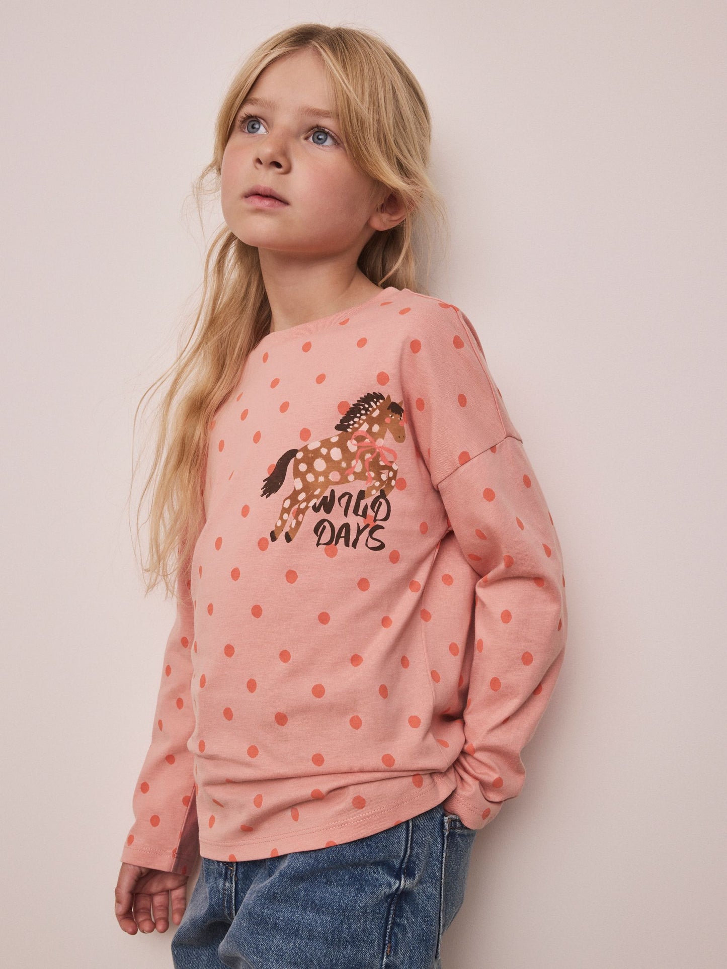 Dsiney Kidz - Pink Spot Horse Long Sleeve Top (3-16yrs) image 2