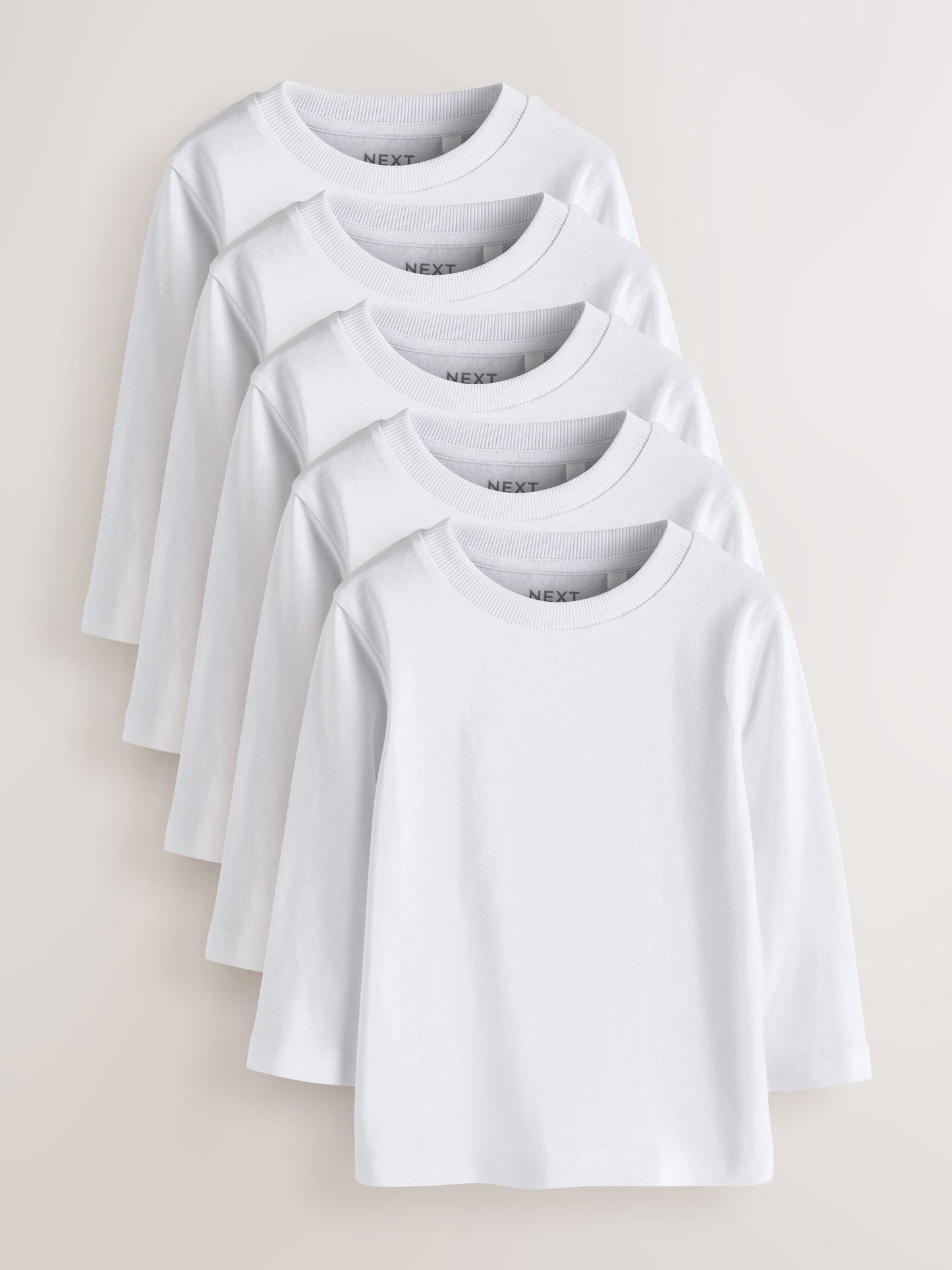 Dsiney Kidz - White 5 Pack Long Sleeve T-Shirts 5 Pack (3mths-7yrs) image 1