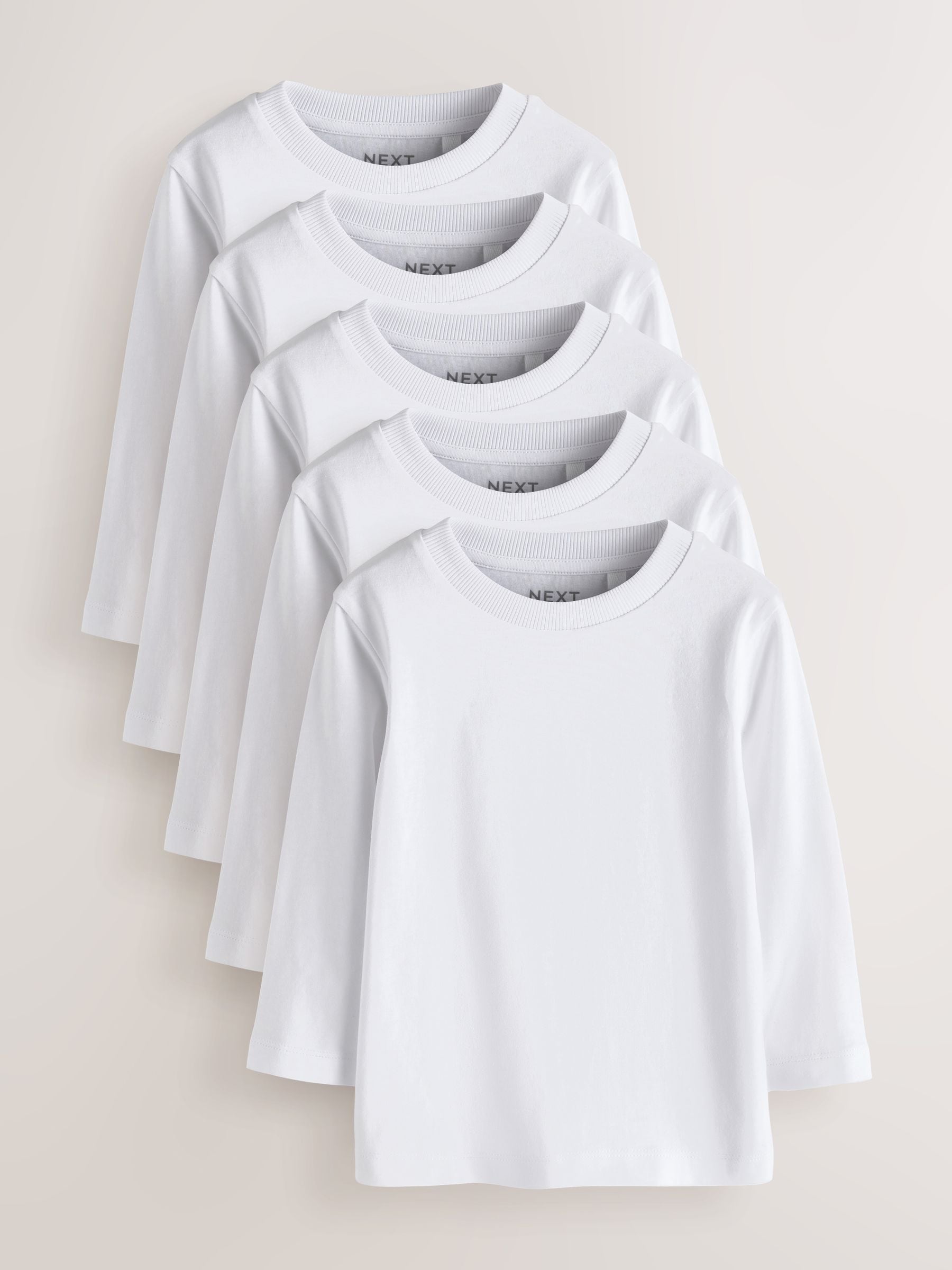 Dsiney Kidz - White 5 Pack Long Sleeve T-Shirts 5 Pack (3mths-7yrs) image 1