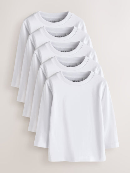 Dsiney Kidz - White 5 Pack Long Sleeve T-Shirts 5 Pack (3mths-7yrs) image 1