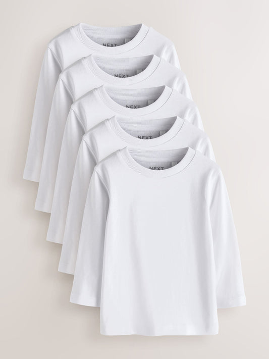 Dsiney Kidz - White 5 Pack Long Sleeve T-Shirts 5 Pack (3mths-7yrs) image 1