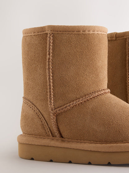 Dsiney Kidz - Tan Brown Wide Fit (G) Water Repellent Tall Suede Pull On Boots image 4
