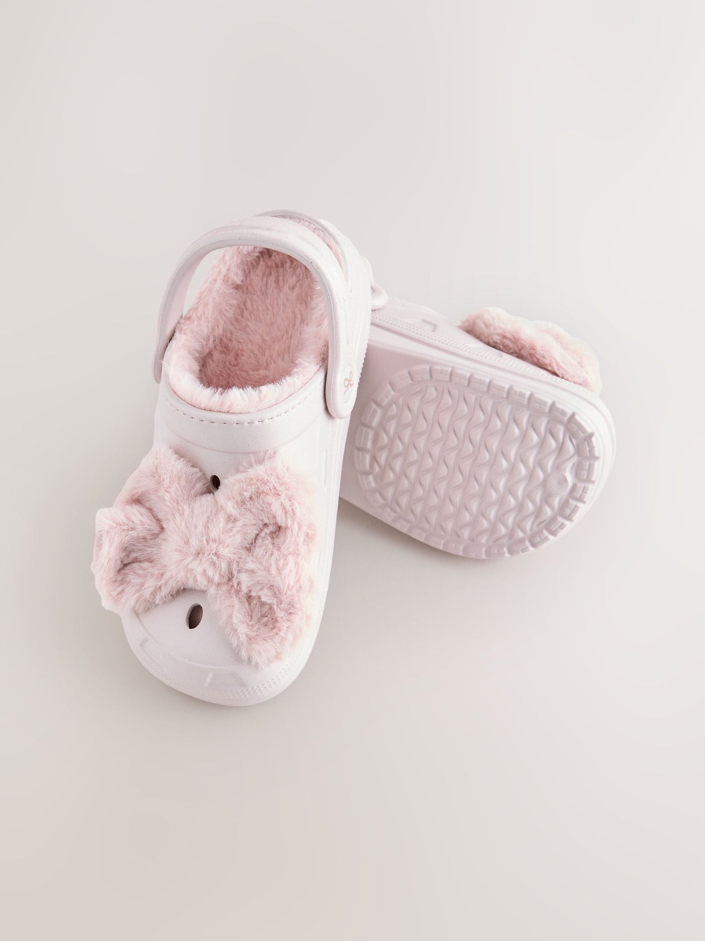 Pink Bow Fur Lined Slipper Clogs image 3