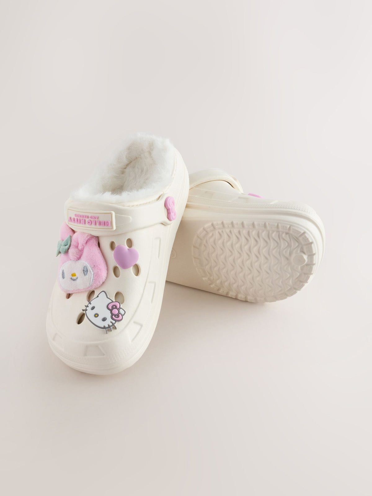 Cream Hello Kitty and Friends Faux Fur Lined Slipper Clogs - image 3