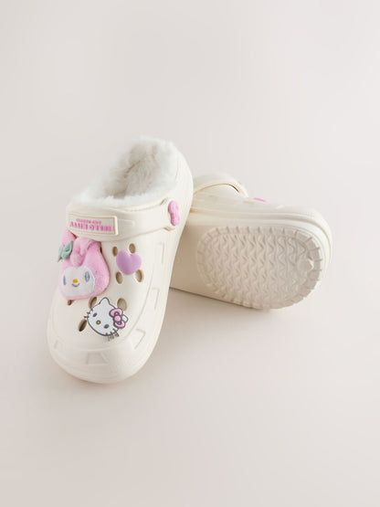 Cream Hello Kitty and Friends Faux Fur Lined Slipper Clogs - image 3
