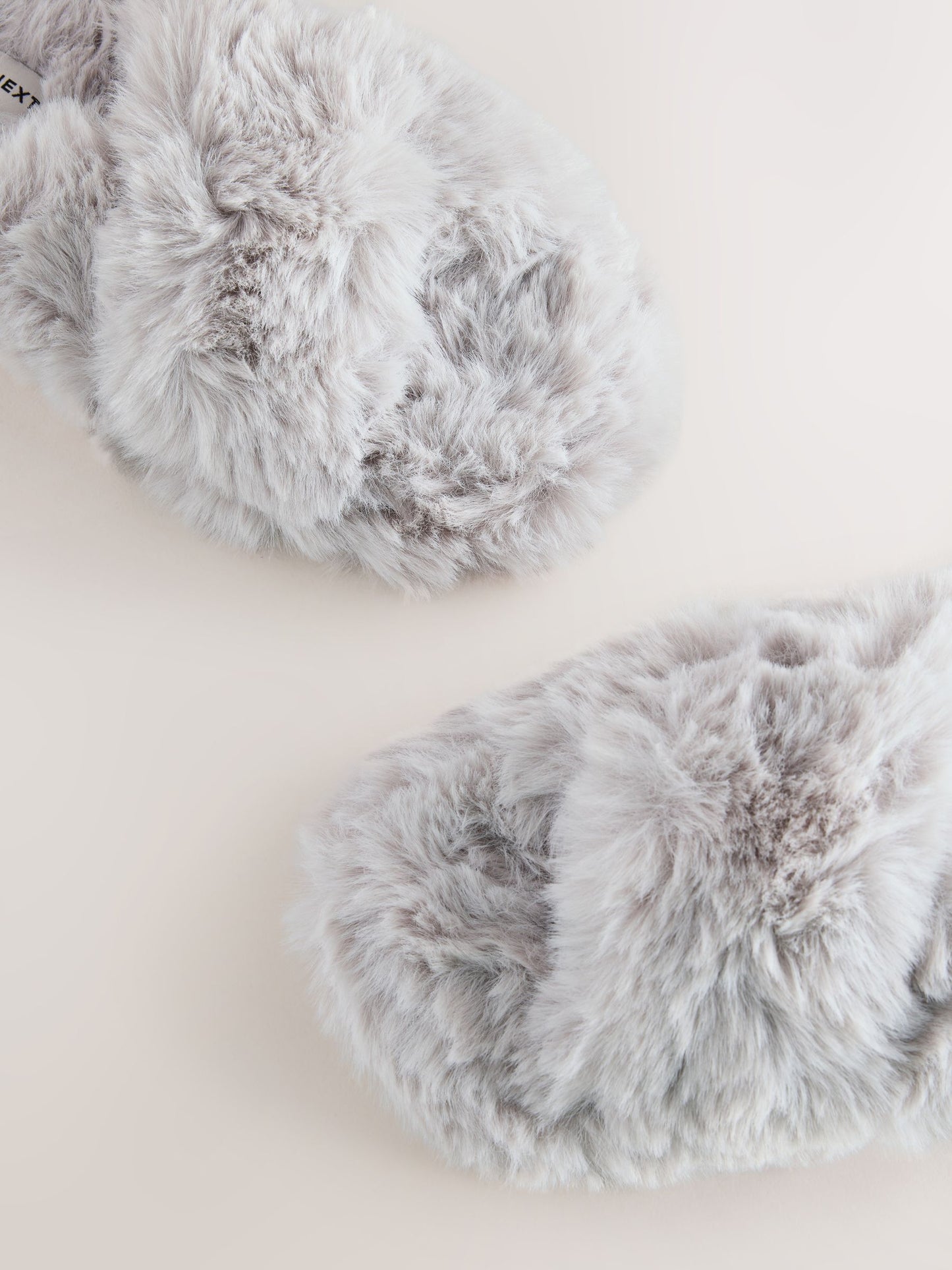 Grey Faux Fur Slipper Mules image 4