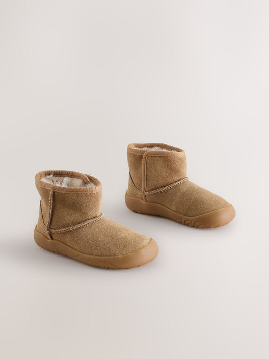 Dsiney Kidz - Tan Brown Barefoot Water Repellent Suede Pull On Boots image 1