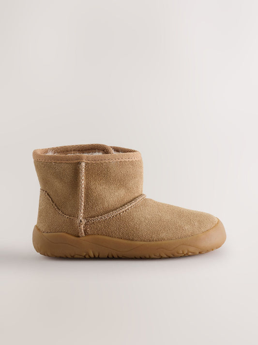Dsiney Kidz - Tan Brown Barefoot Water Repellent Suede Pull On Boots image 2