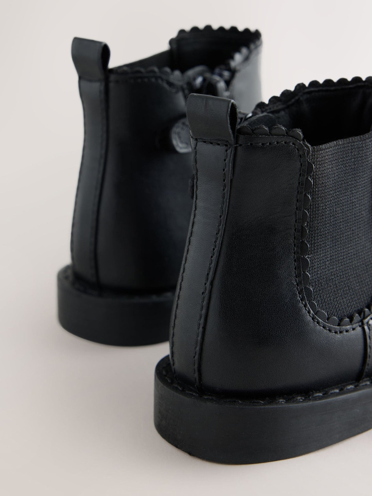 Black Leather Chelsea Ankle Boots image 4