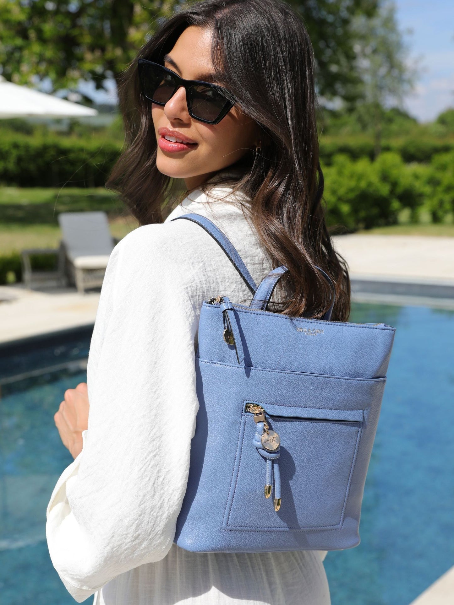 Luella Grey Blue Ella Small Casual Backpack image 1