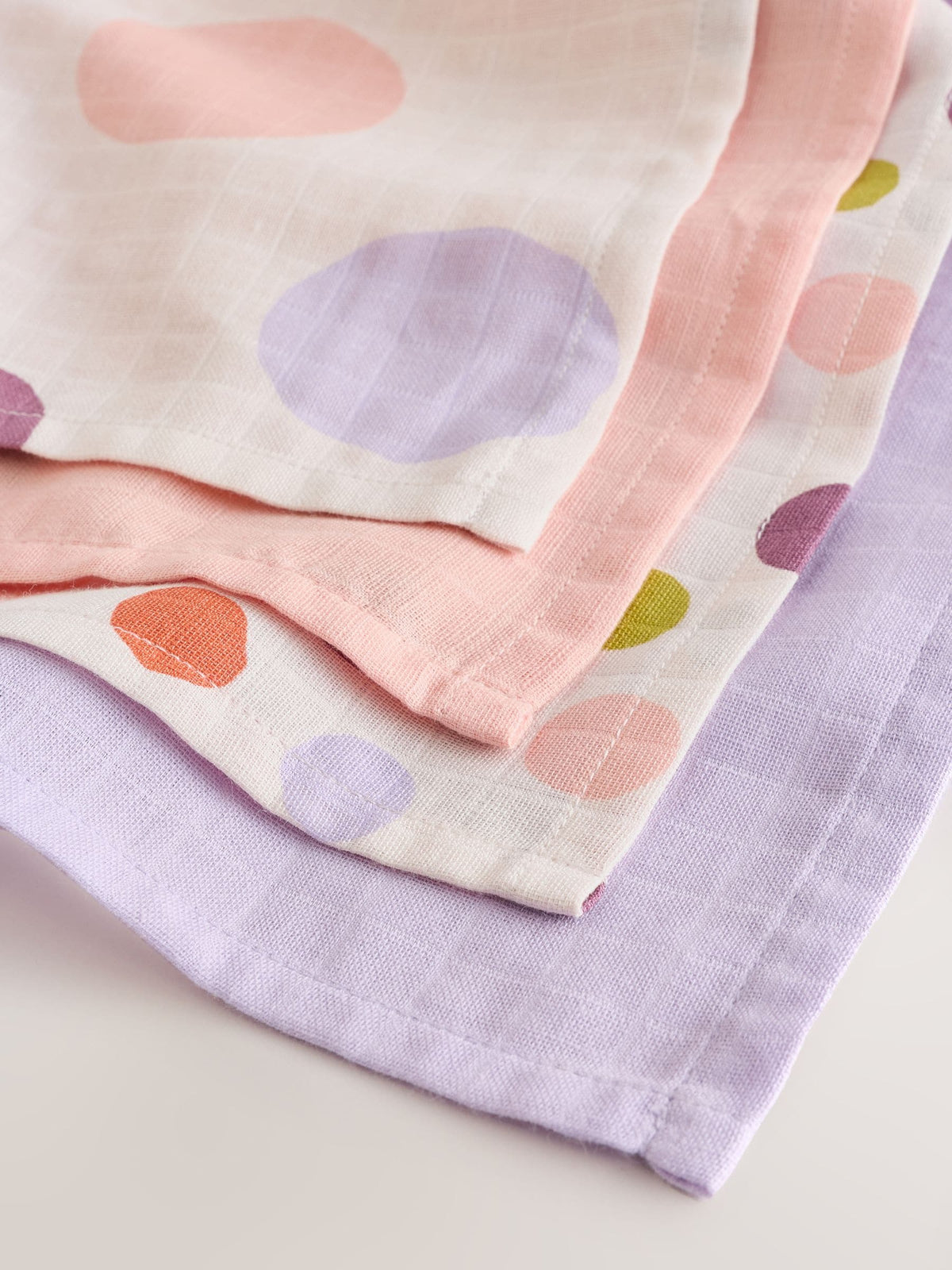 Multi Polka Dot Baby Muslins Cloths 4 Pack - image 3