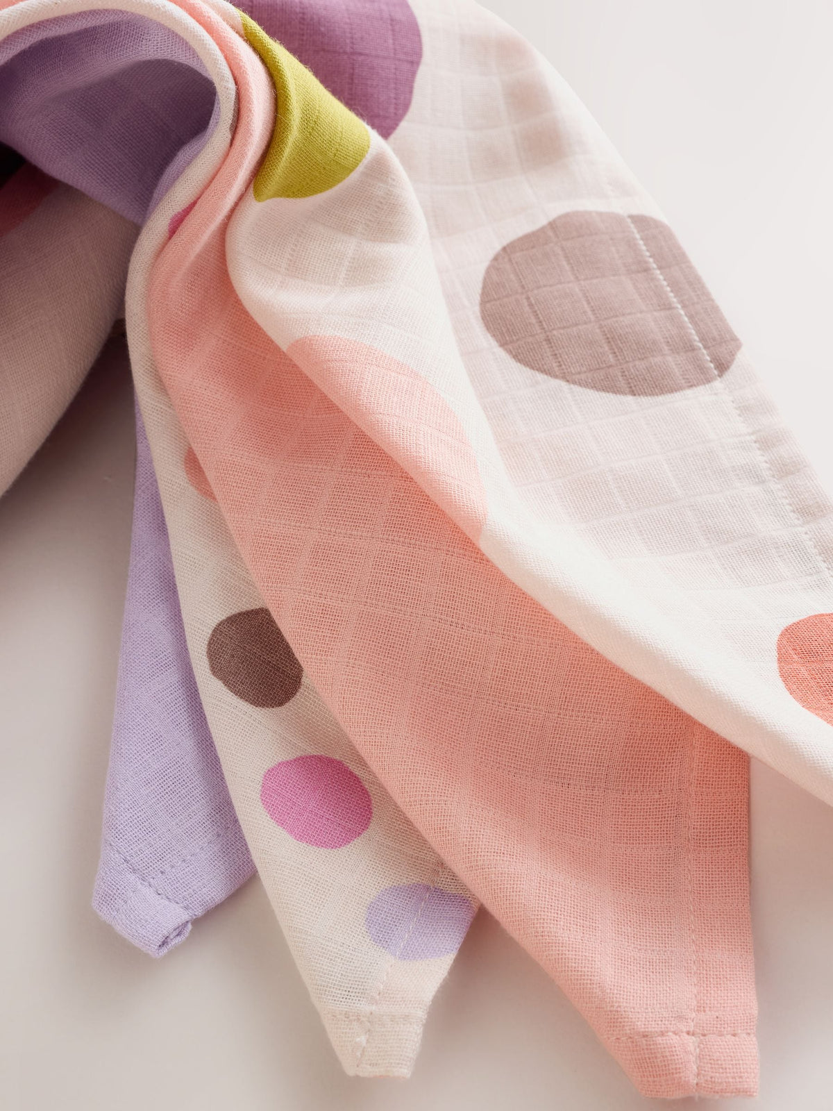 Multi Polka Dot Baby Muslins Cloths 4 Pack - image 4
