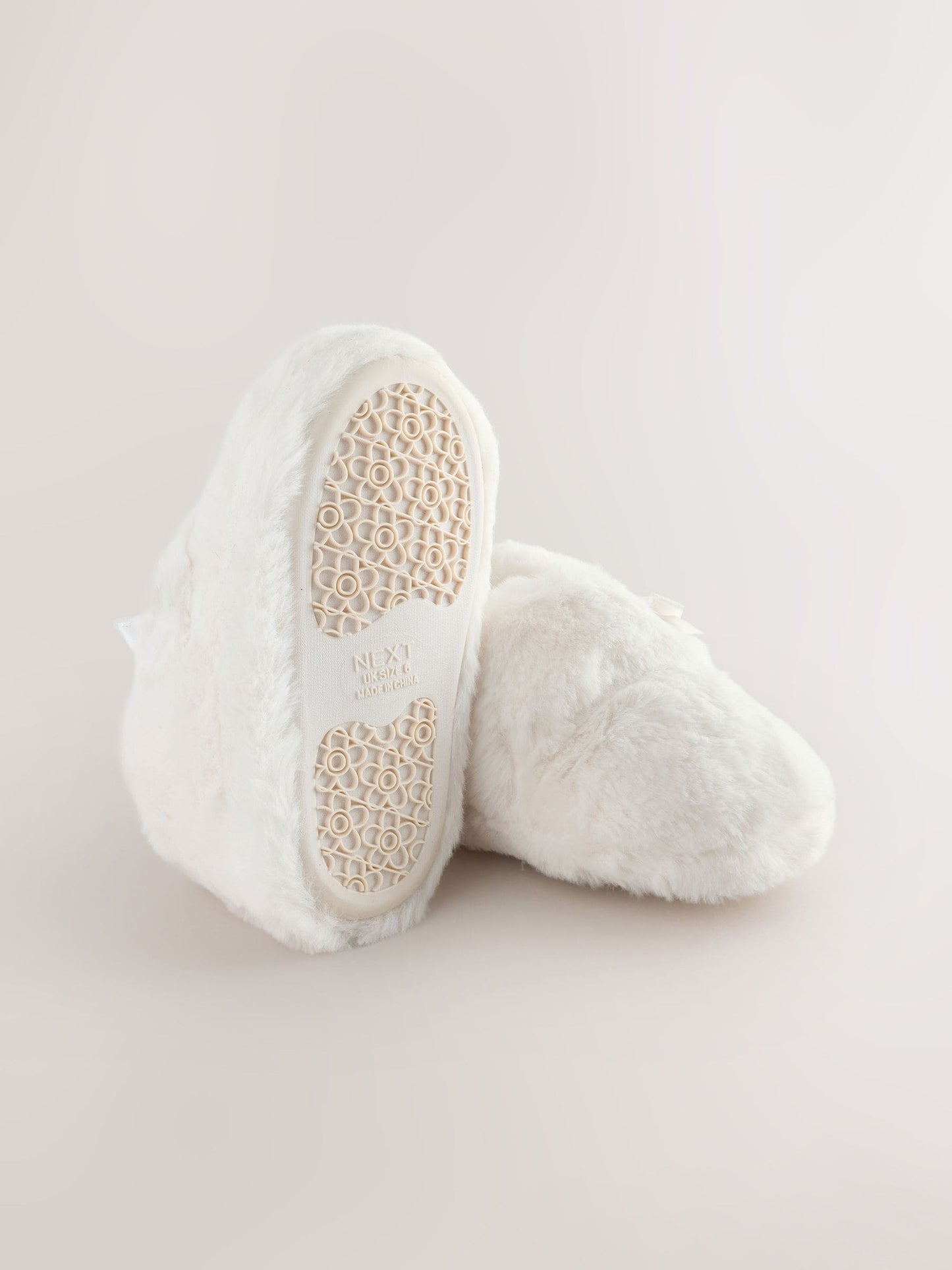 White Faux Fur Slippers image 4