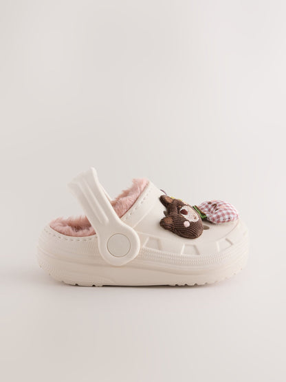 Neutral Character Faux Fur Lined Clog Slippers image 2
