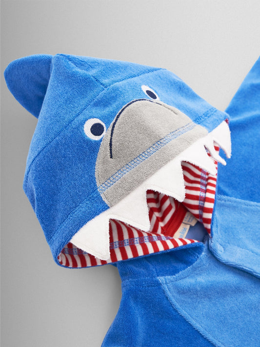 JoJo Maman Bébé Blue Shark Character Hooded Poncho Towel image 2