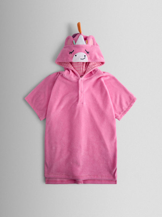 Dsiney Kidz - JoJo Maman Bébé Pink Unicorn Character Hooded Poncho Towel image 1