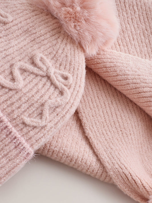 Dsiney Kidz - Pink Pom Scarf and Beanie Set (3-16yrs) image 2