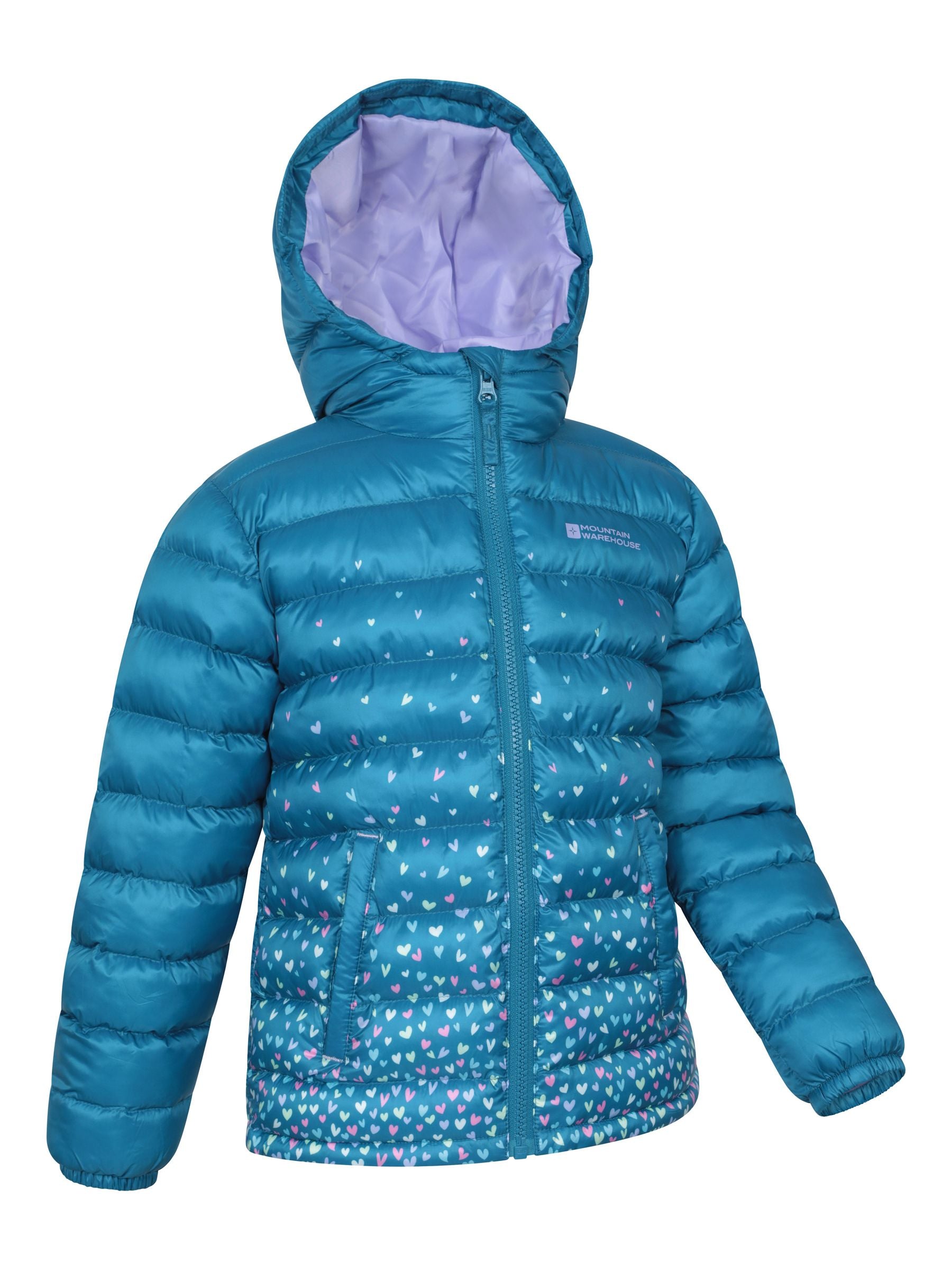 Dsiney Kidz - Mountain Warehouse Teal Seasons  Printed Water-Resistant Padded Jacket image 2