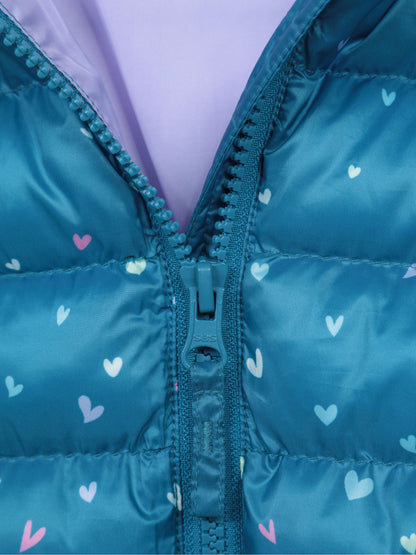 Dsiney Kidz - Mountain Warehouse Teal Seasons  Printed Water-Resistant Padded Jacket image 5