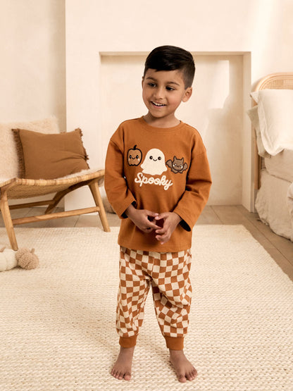 Dsiney Kidz - Orange Checkerboard Halloween Pyjamas (9mths-12yrs) image 1