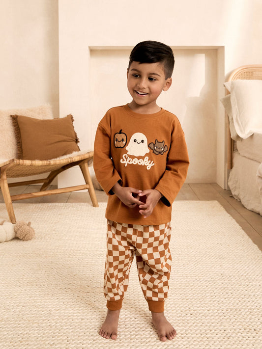 Dsiney Kidz - Orange Checkerboard Halloween Pyjamas (9mths-12yrs) image 1