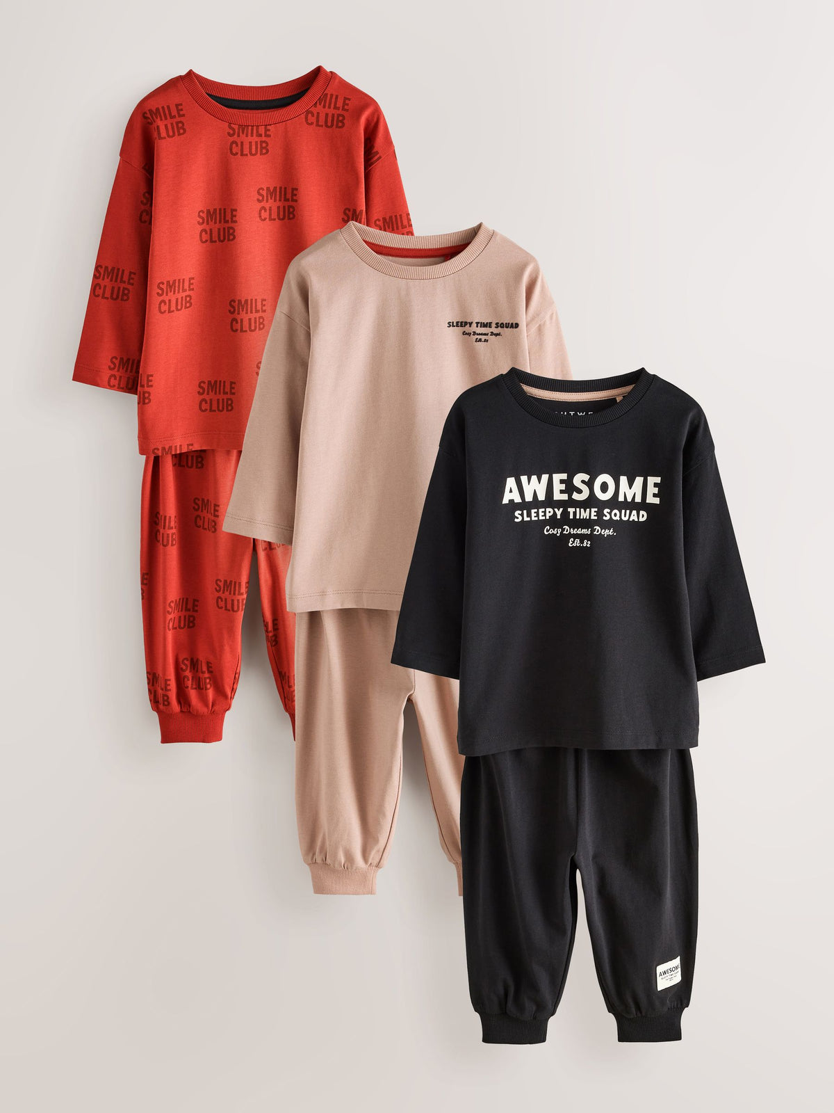 Black/Red/Stone Oversized Pyjamas 3 Pack (9mths-11yrs) - image 5
